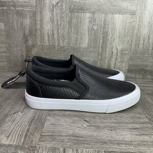 Airwalk Landing Bolts Women's size 8 Black Leather Slip On Shoes